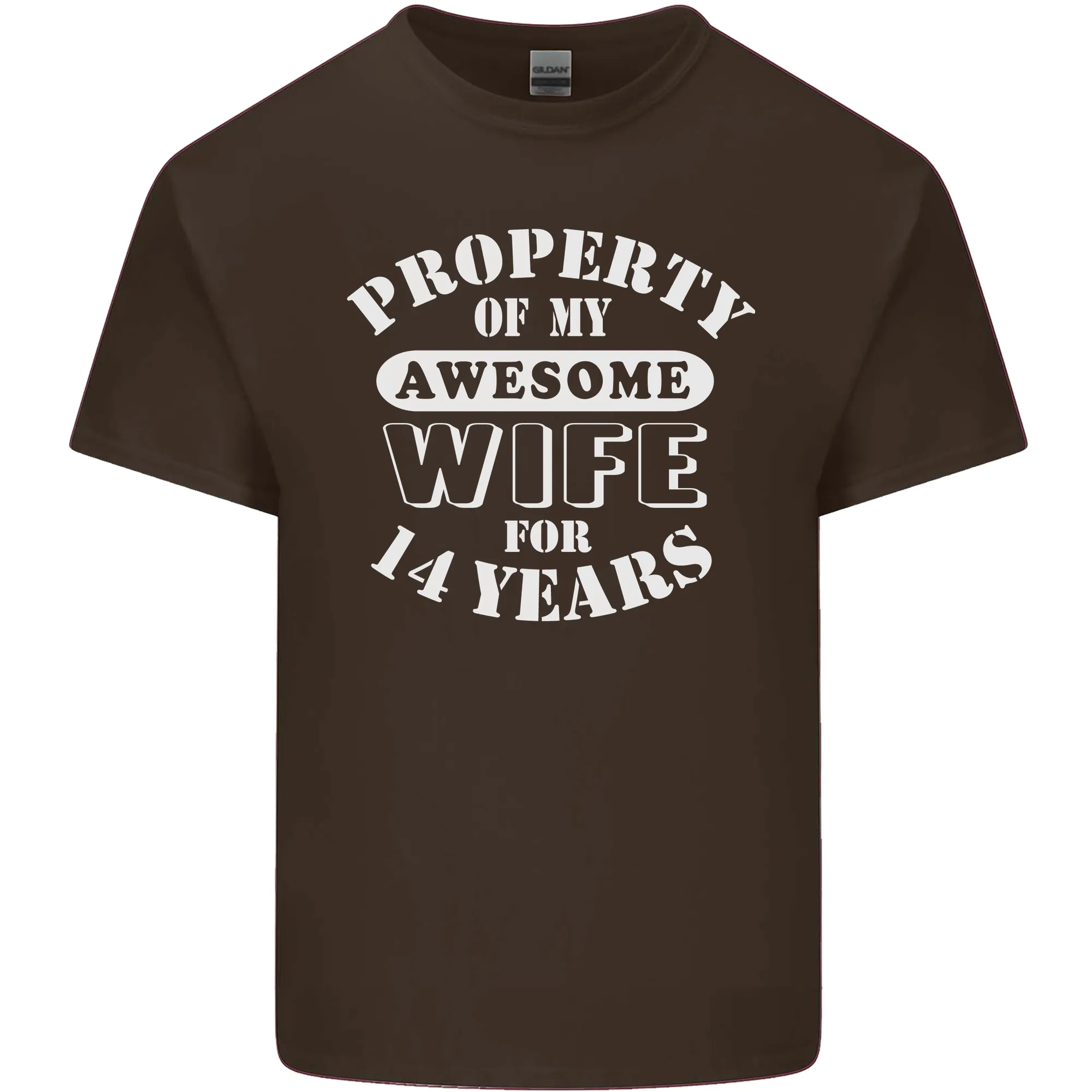 14 Year Wedding Anniversary 14th Funny Wife Mens Light Cotton T-Shirt
