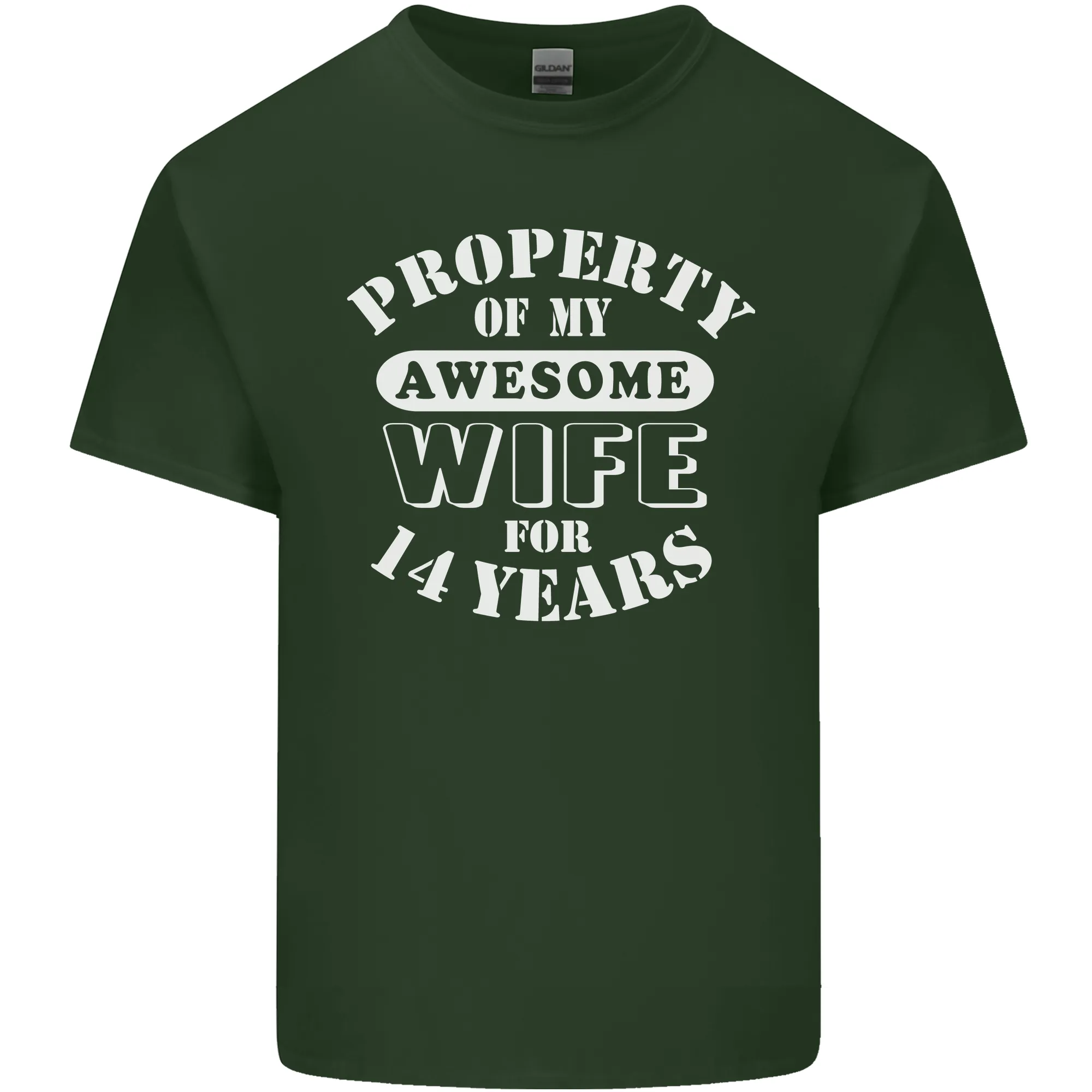 14 Year Wedding Anniversary 14th Funny Wife Mens Light Cotton T-Shirt