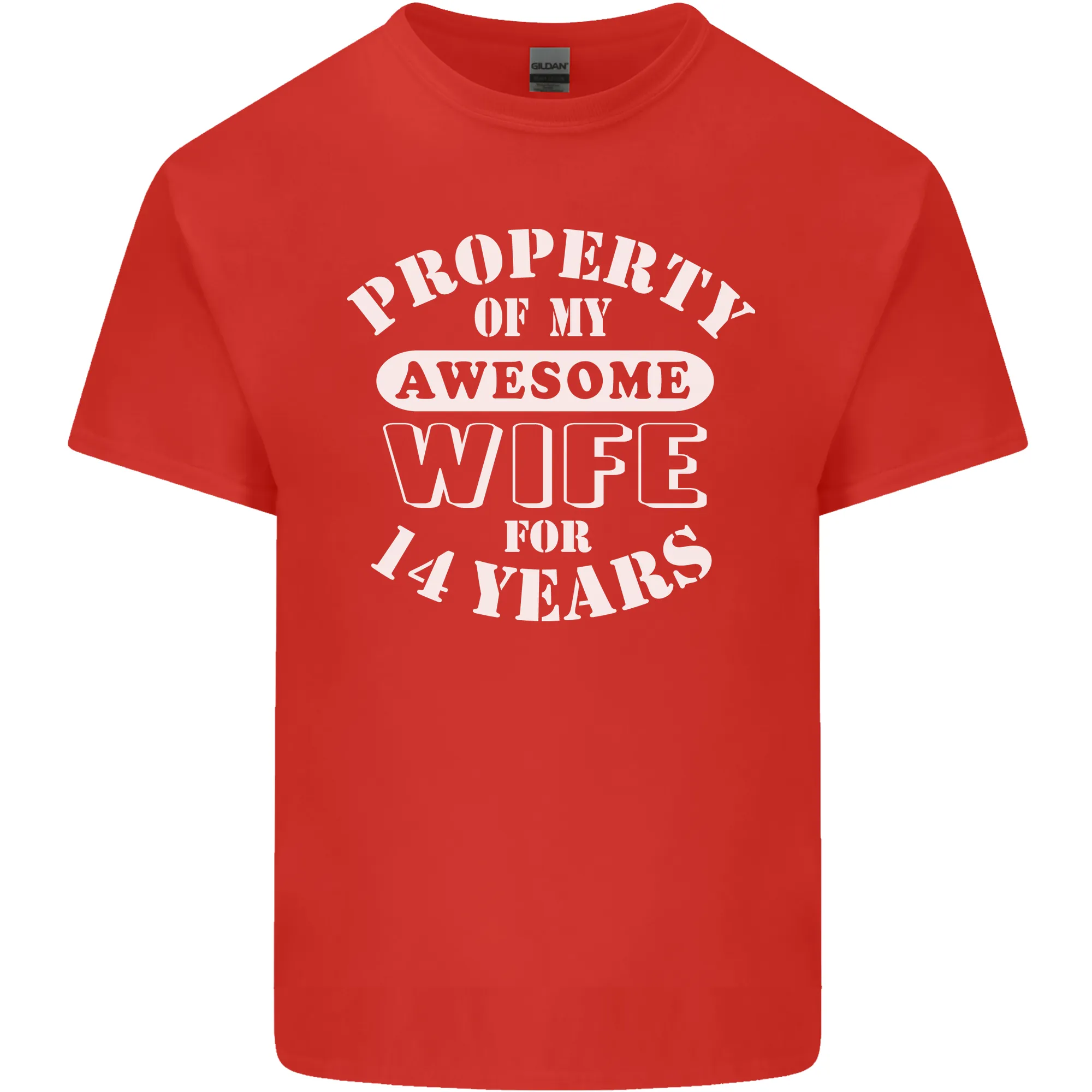 14 Year Wedding Anniversary 14th Funny Wife Mens Light Cotton T-Shirt