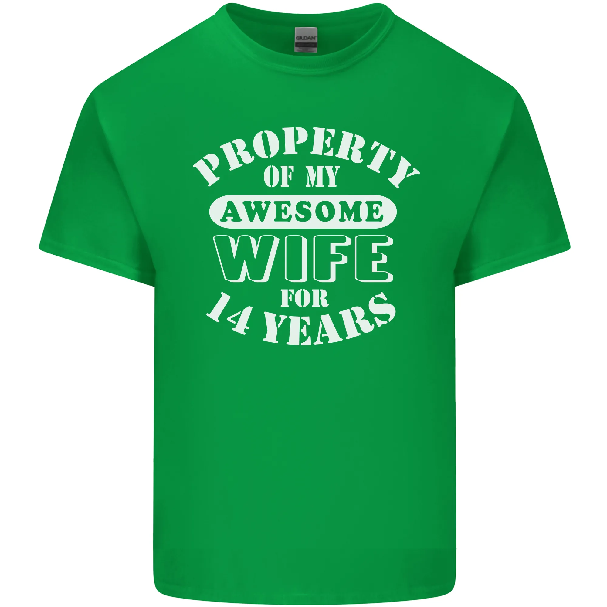 14 Year Wedding Anniversary 14th Funny Wife Mens Light Cotton T-Shirt