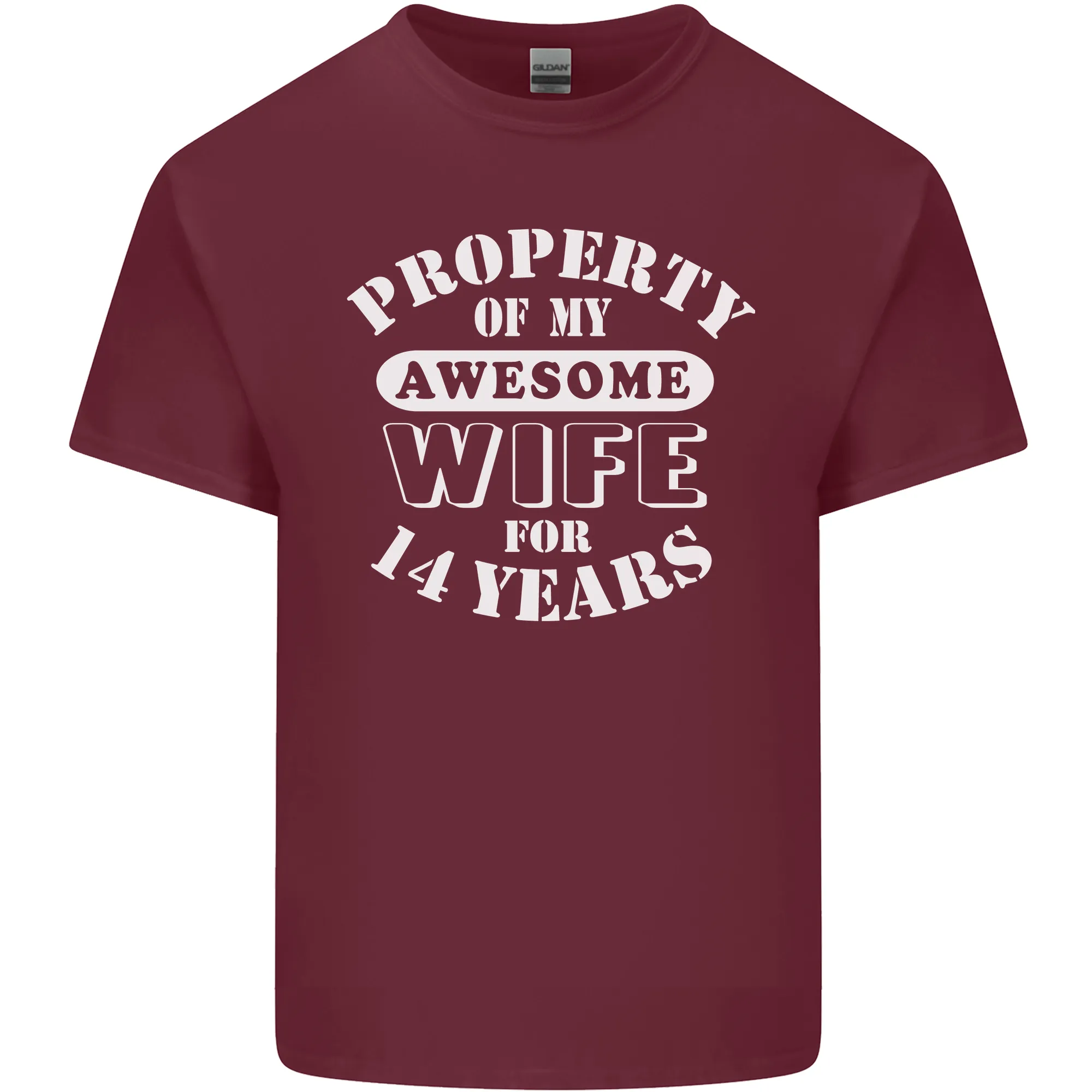 14 Year Wedding Anniversary 14th Funny Wife Mens Light Cotton T-Shirt