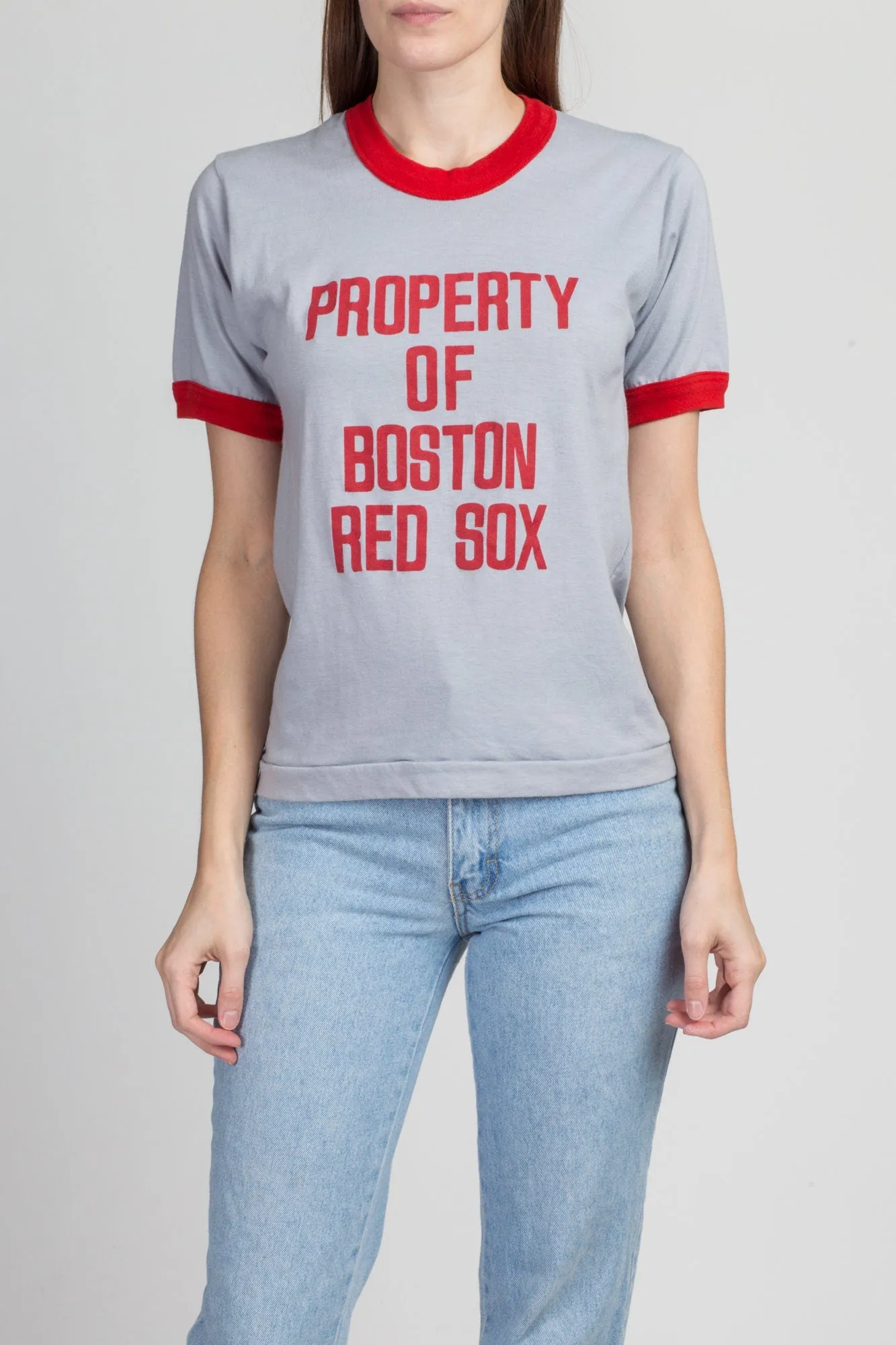 80s Boston Red Sox Ringer T Shirt - Men's XS, Women's Small