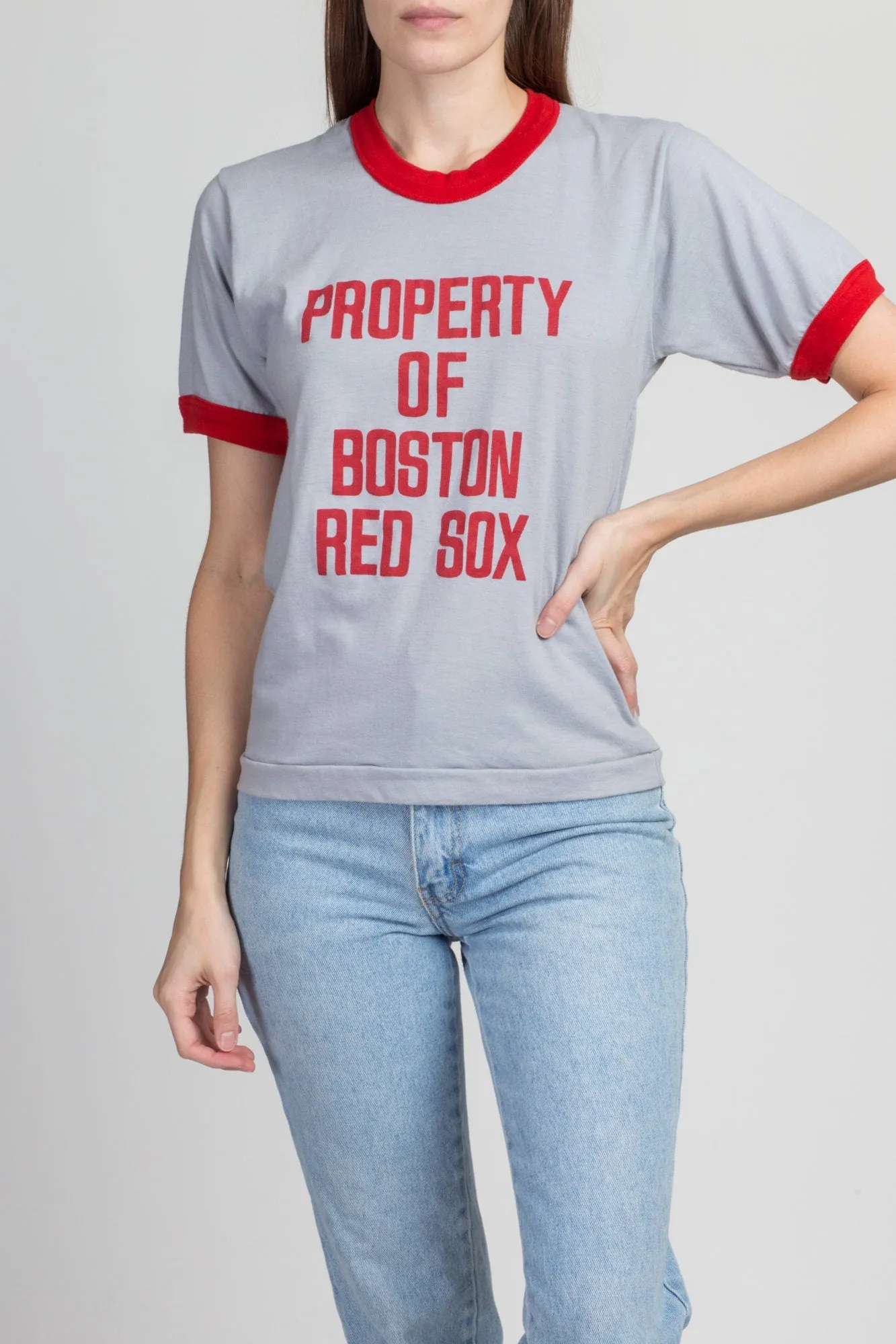 80s Boston Red Sox Ringer T Shirt - Men's XS, Women's Small