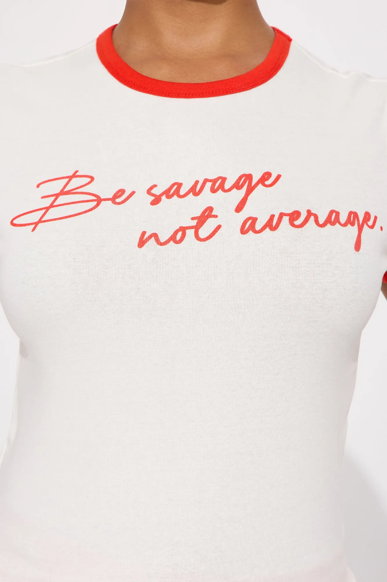 Be Savage Ringer Baby Tee - White