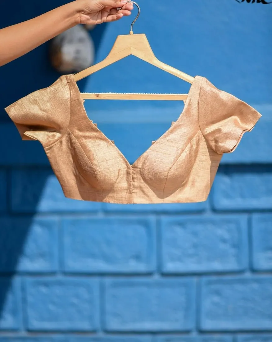 Biege Short Sleeve Blouse