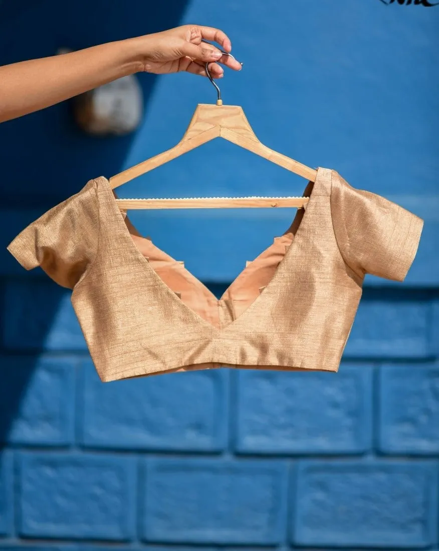 Biege Short Sleeve Blouse