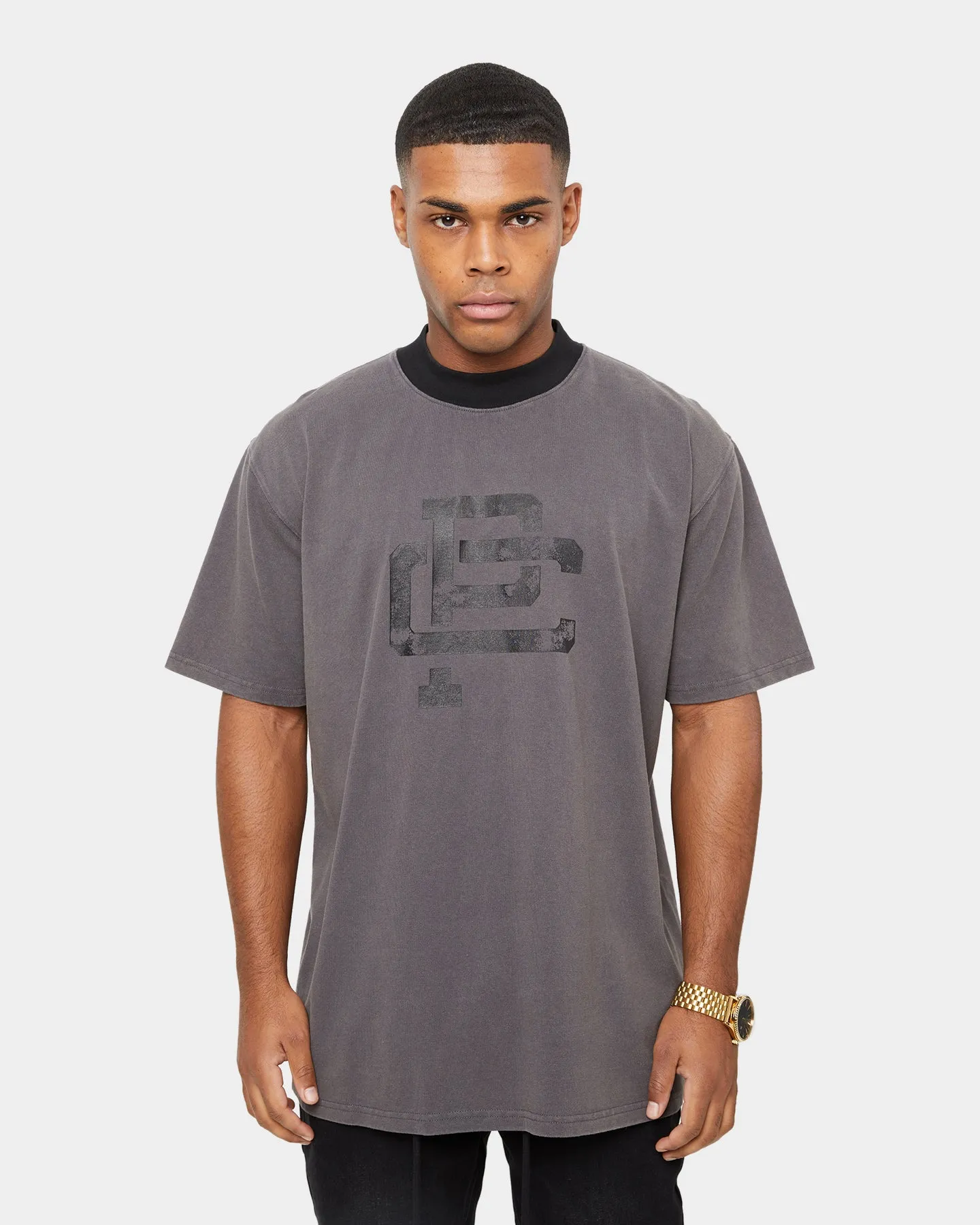 Carre Mono Ringer Oversized Short Sleeve T-Shirt Washed Charcoal