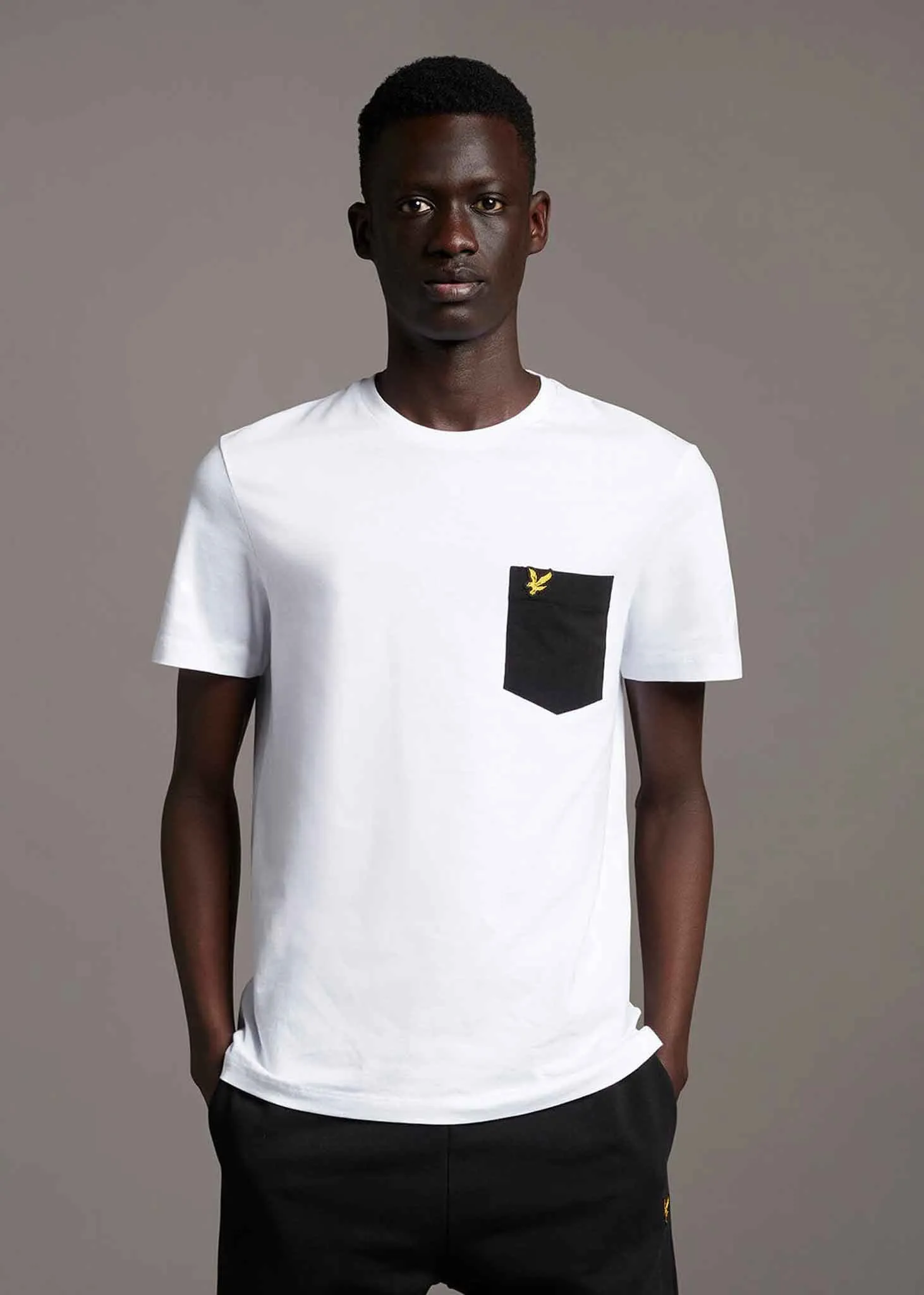 Contrast pocket t-shirt - white jet black