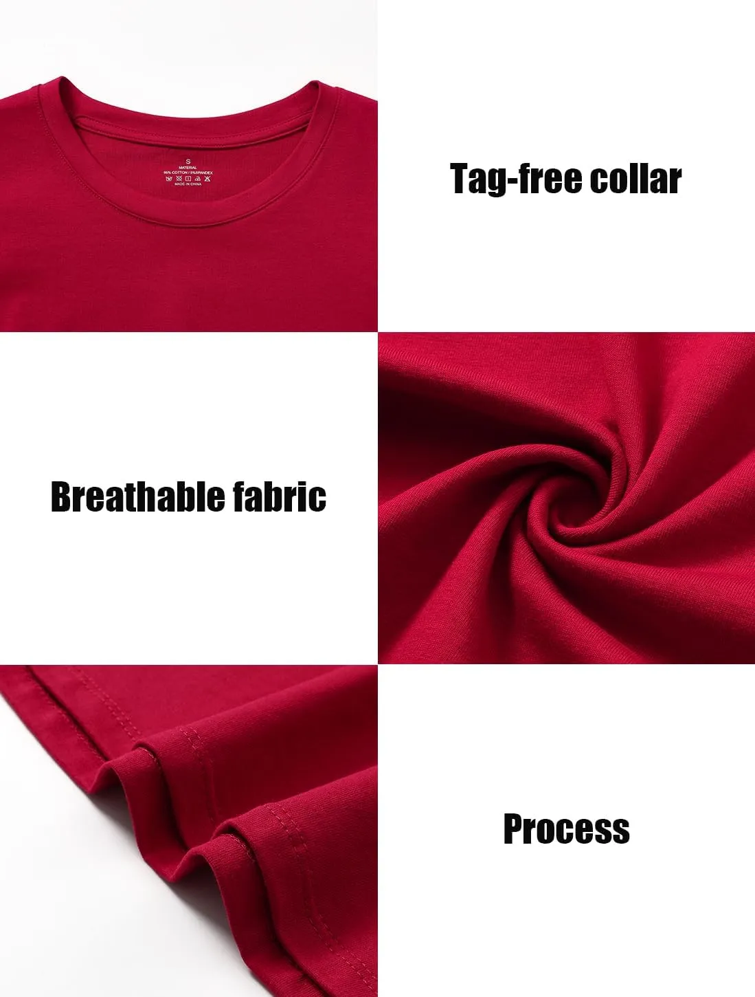 Cosy Pyro Cotton Long Sleeve T Shirt for Women Crew Neck Classic-Fit Workout Shirts Soft Solid Basic Tee