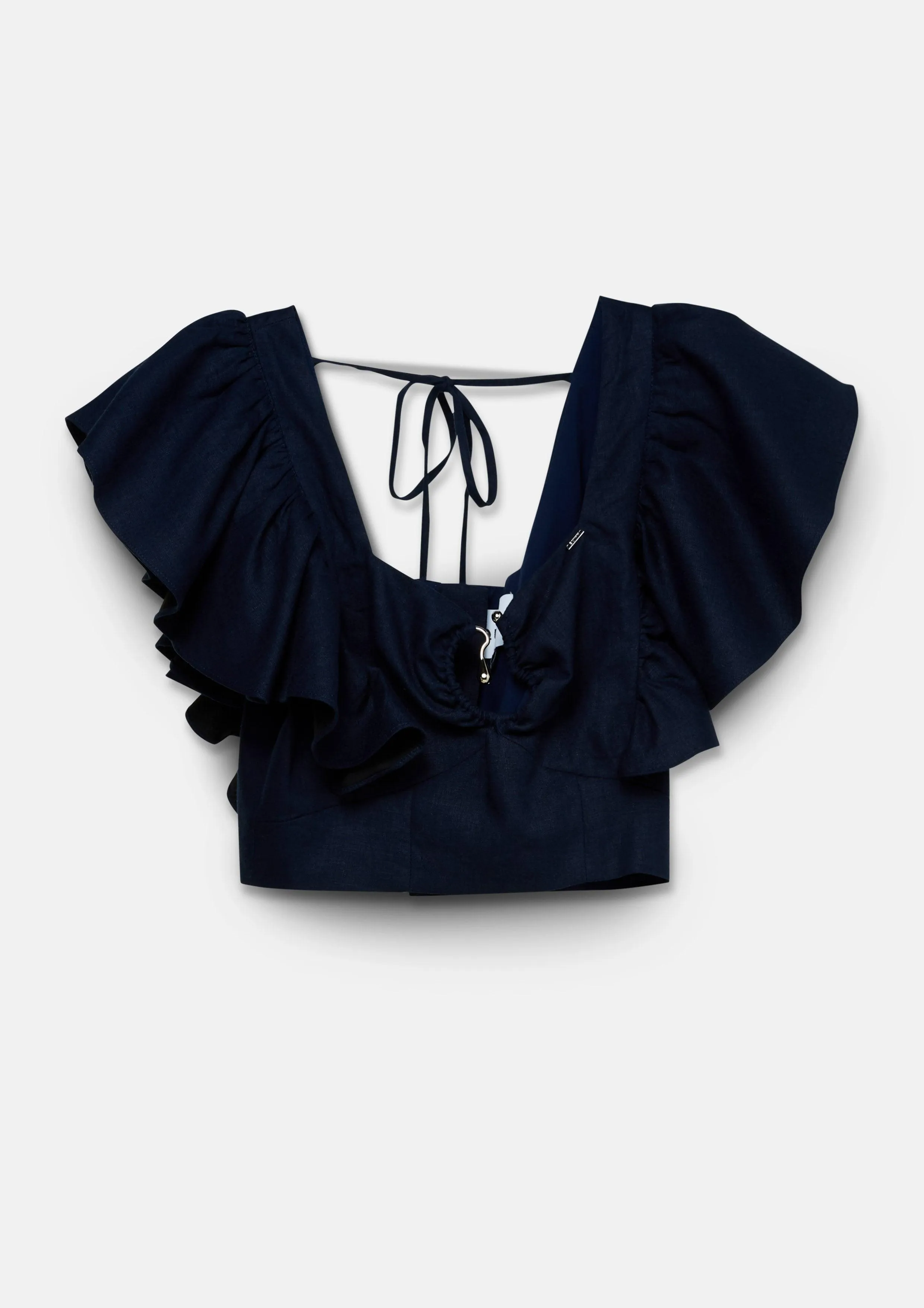 Ephemeral Echoes Crop Flare Sleeve Blouse