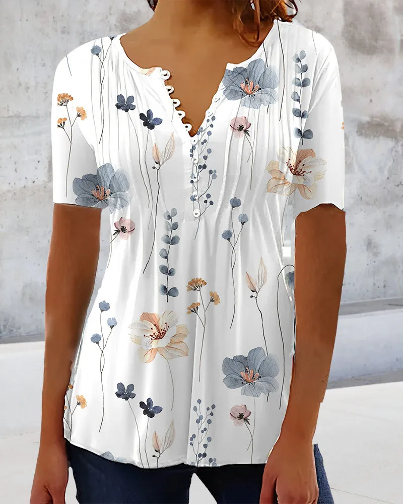 Fashion Canberra I Clair V-Neck Blouse With Buttons