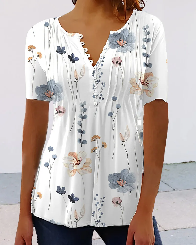 Fashion Canberra I Clair V-Neck Blouse With Buttons