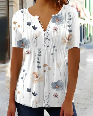 Fashion Canberra I Clair V-Neck Blouse With Buttons