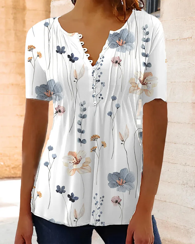 Fashion Canberra I Clair V-Neck Blouse With Buttons