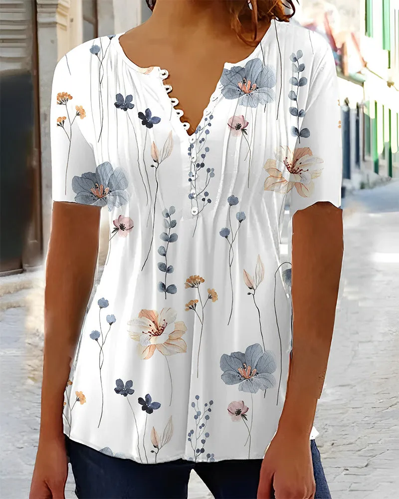 Fashion Canberra I Clair V-Neck Blouse With Buttons
