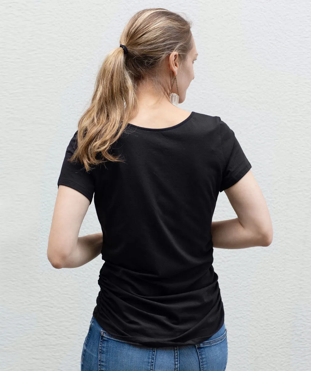 FIONA ruched tee in Black