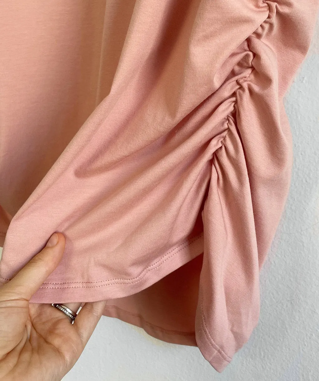 FIONA ruched tee in New Peach