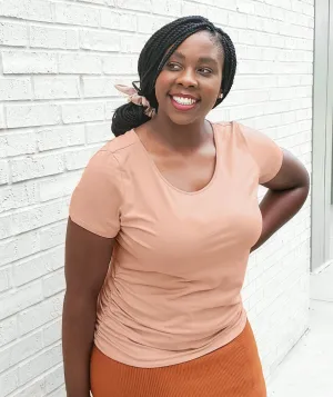 FIONA ruched tee in New Peach