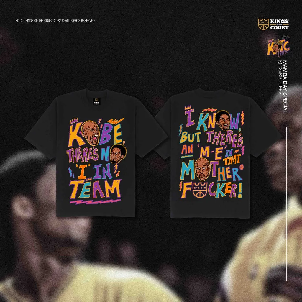 KOTC "M'FKR" T-shirt for Men Mamba Day Heavyweight Oversized Shirt in Black & Acid Washed Brown