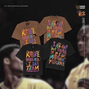 KOTC "M'FKR" T-shirt for Men Mamba Day Heavyweight Oversized Shirt in Black & Acid Washed Brown