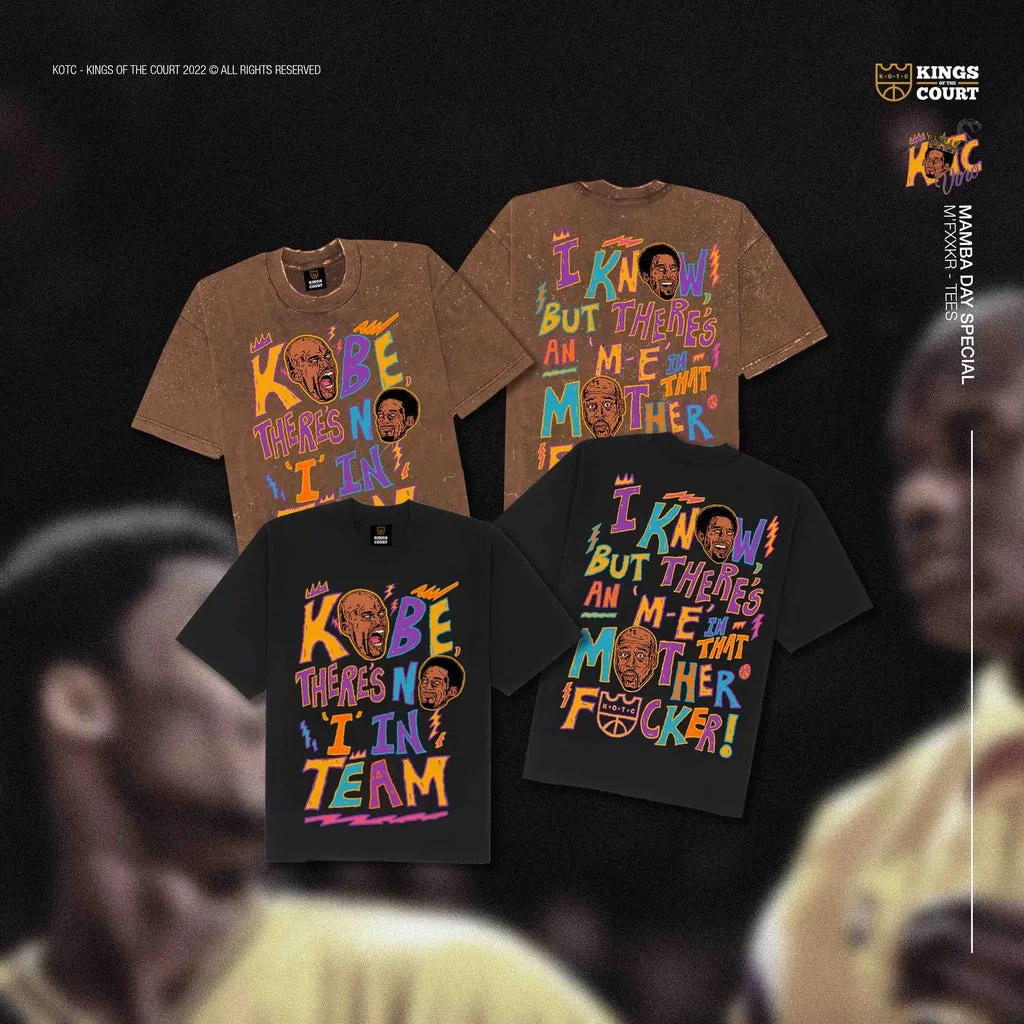 KOTC "M'FKR" T-shirt for Men Mamba Day Heavyweight Oversized Shirt in Black & Acid Washed Brown
