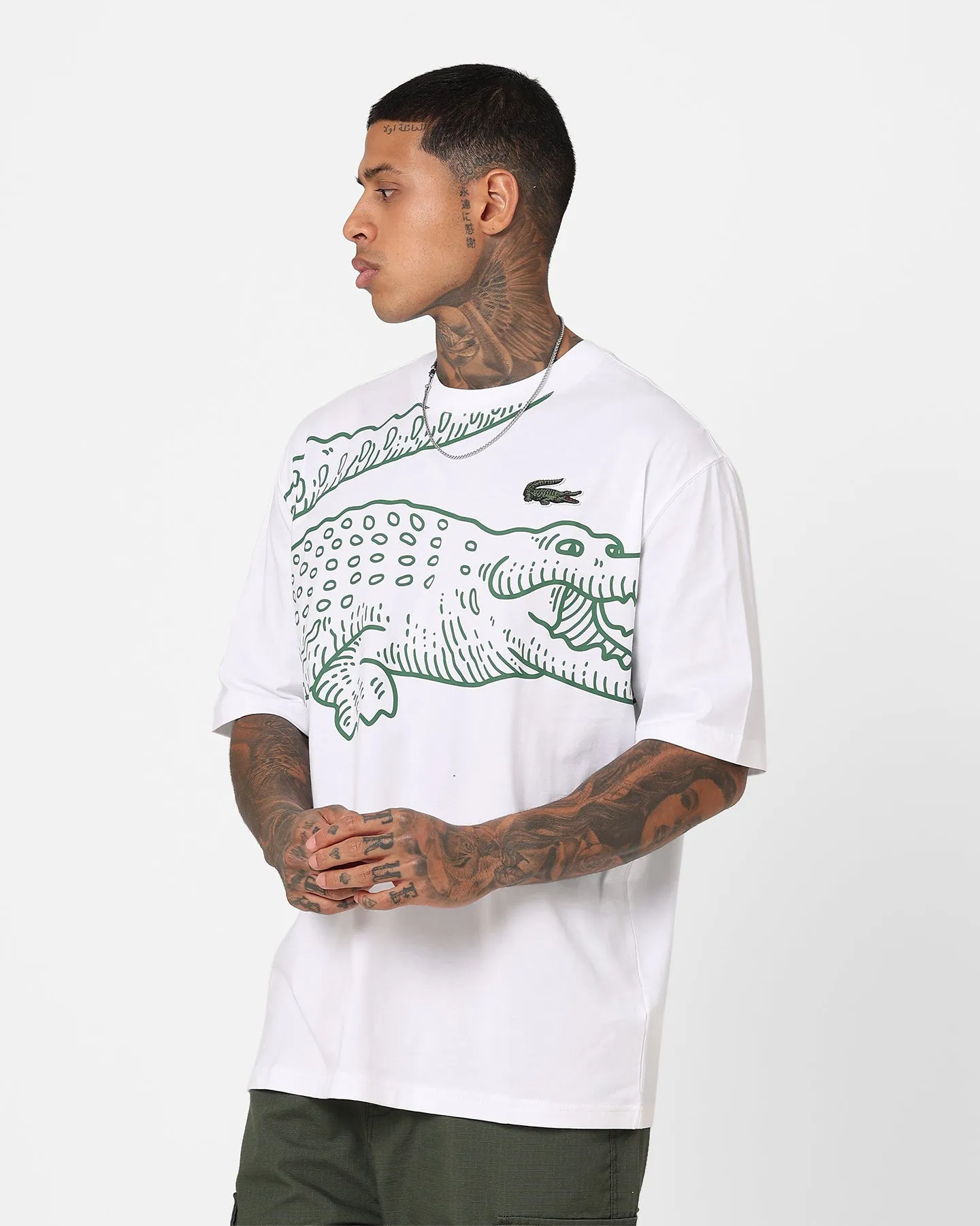 Lacoste Big Croc Loose Fit T-Shirt White