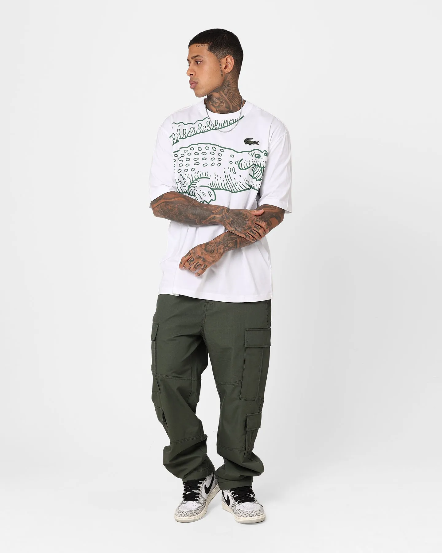 Lacoste Big Croc Loose Fit T-Shirt White
