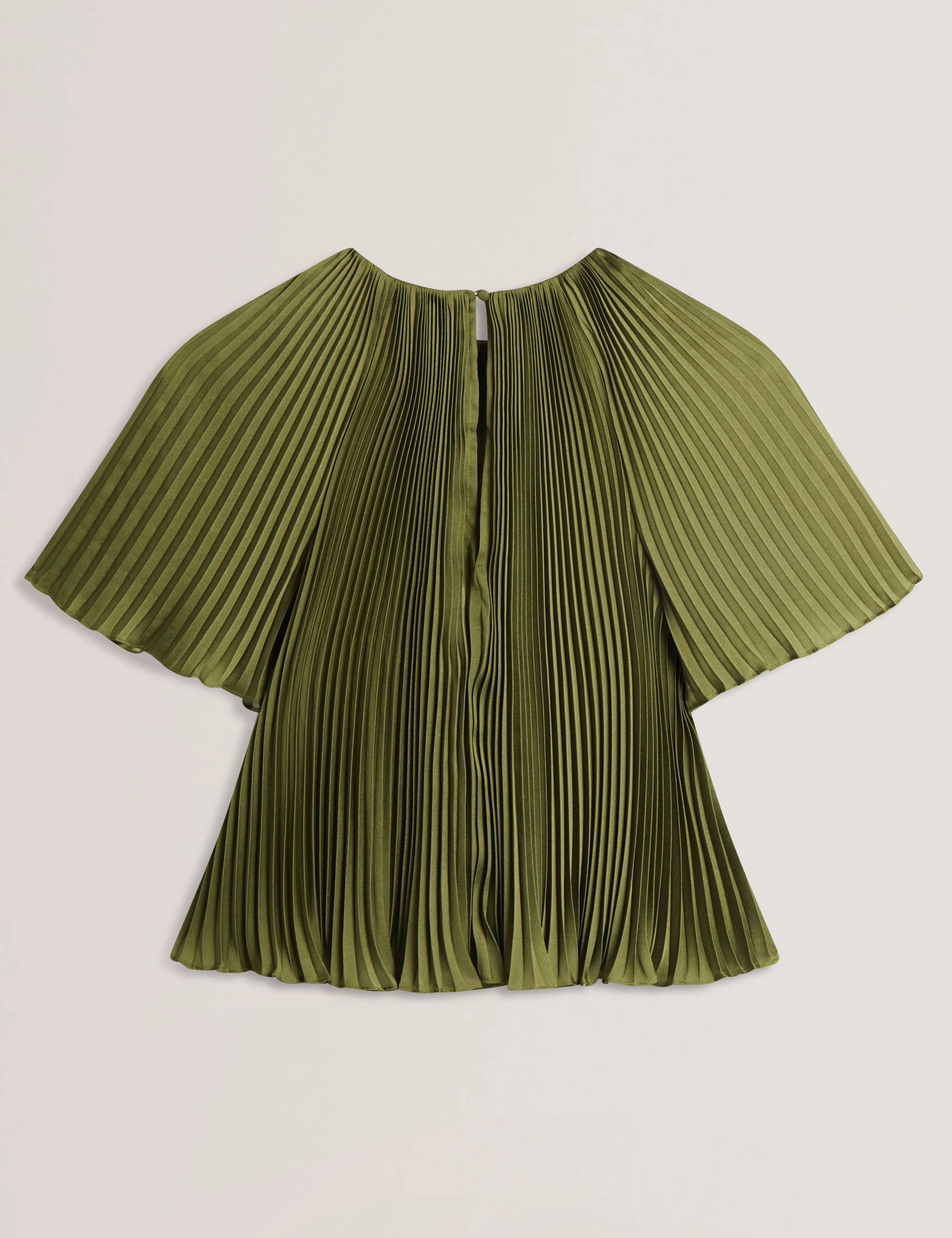 Lionaa Pleated Short Sleeve Blouse Green