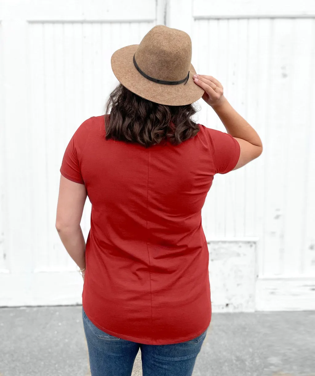 LOVE fitted tee in Burnt Henna