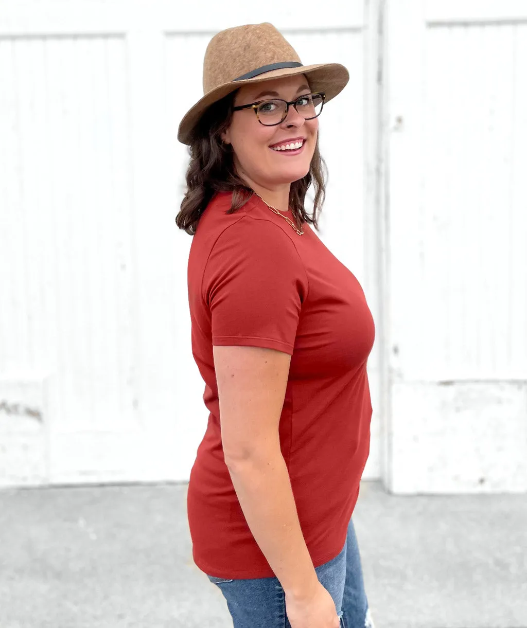 LOVE fitted tee in Burnt Henna
