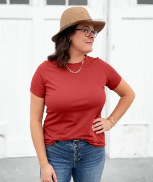 LOVE fitted tee in Burnt Henna