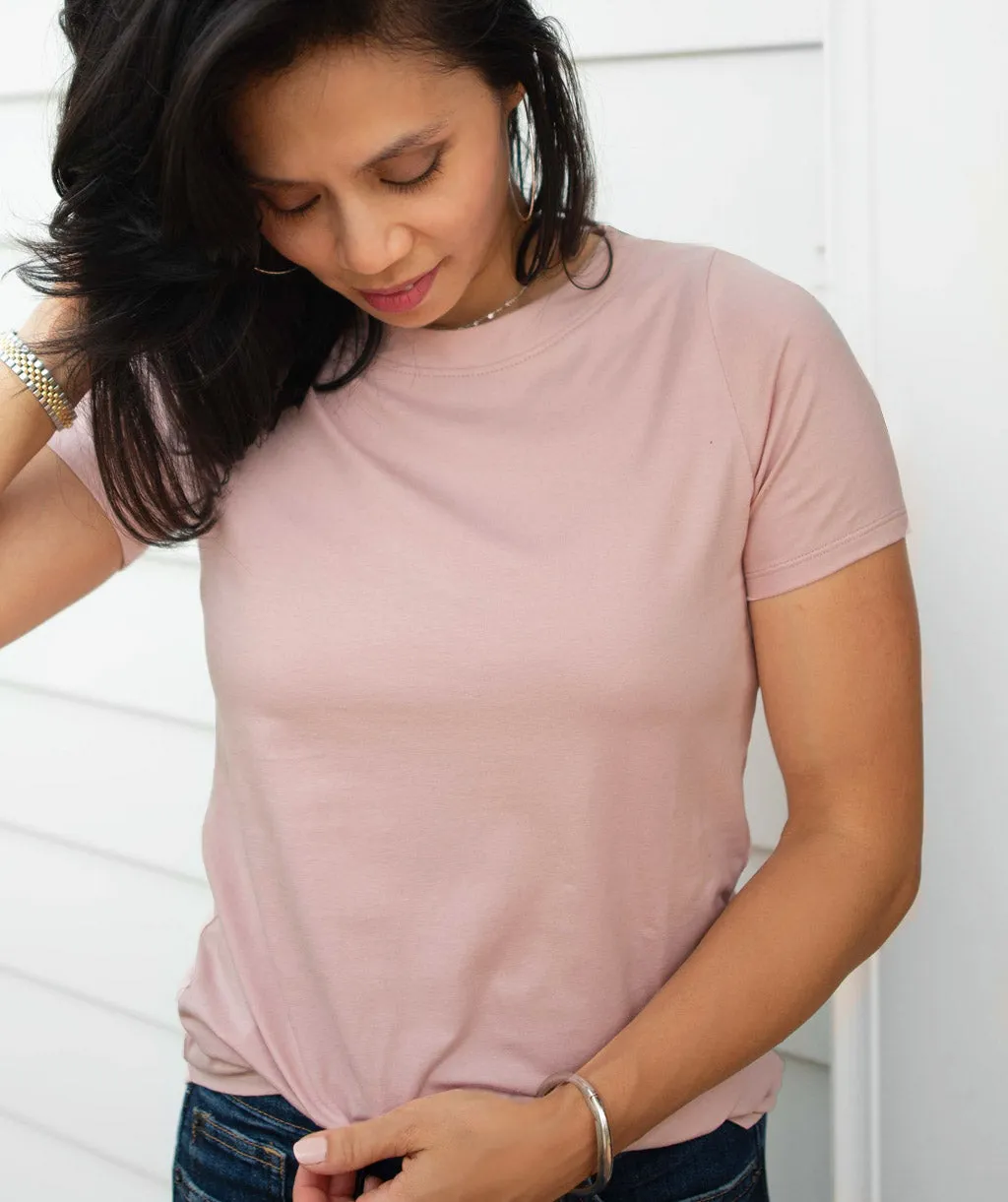 LOVE fitted tee in Dusty Pink