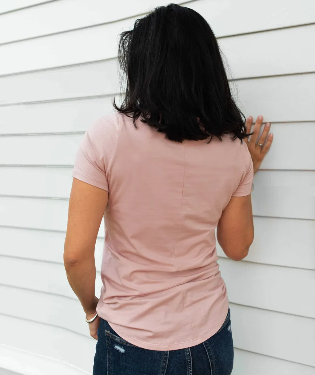 LOVE fitted tee in Dusty Pink