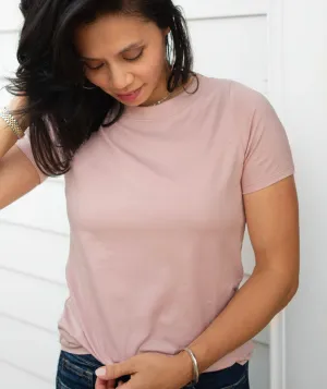 LOVE fitted tee in Dusty Pink
