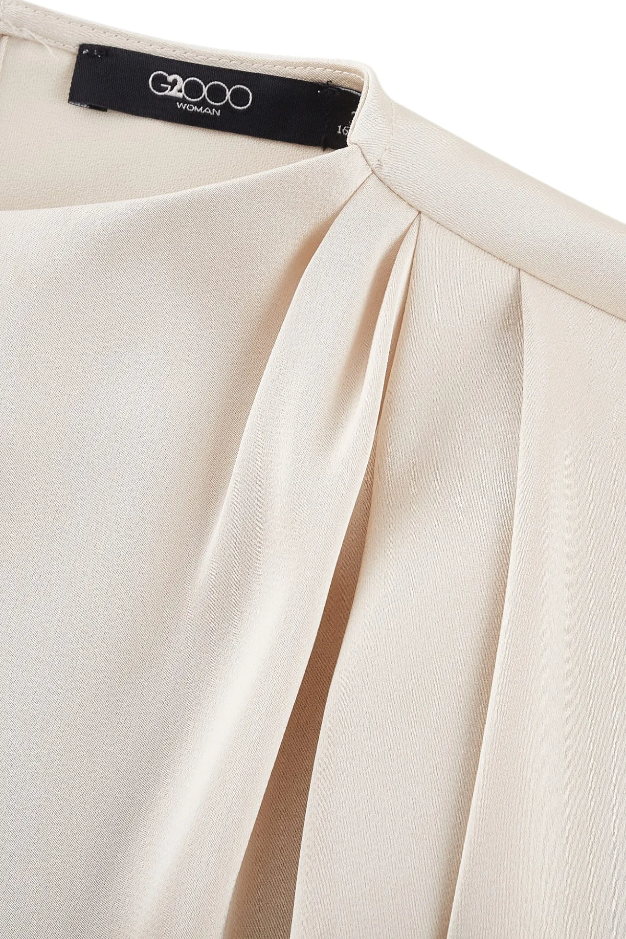 Mock Neck Collarless Blouse