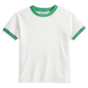 Pima Ringer Tee -- Ivory w/ Green