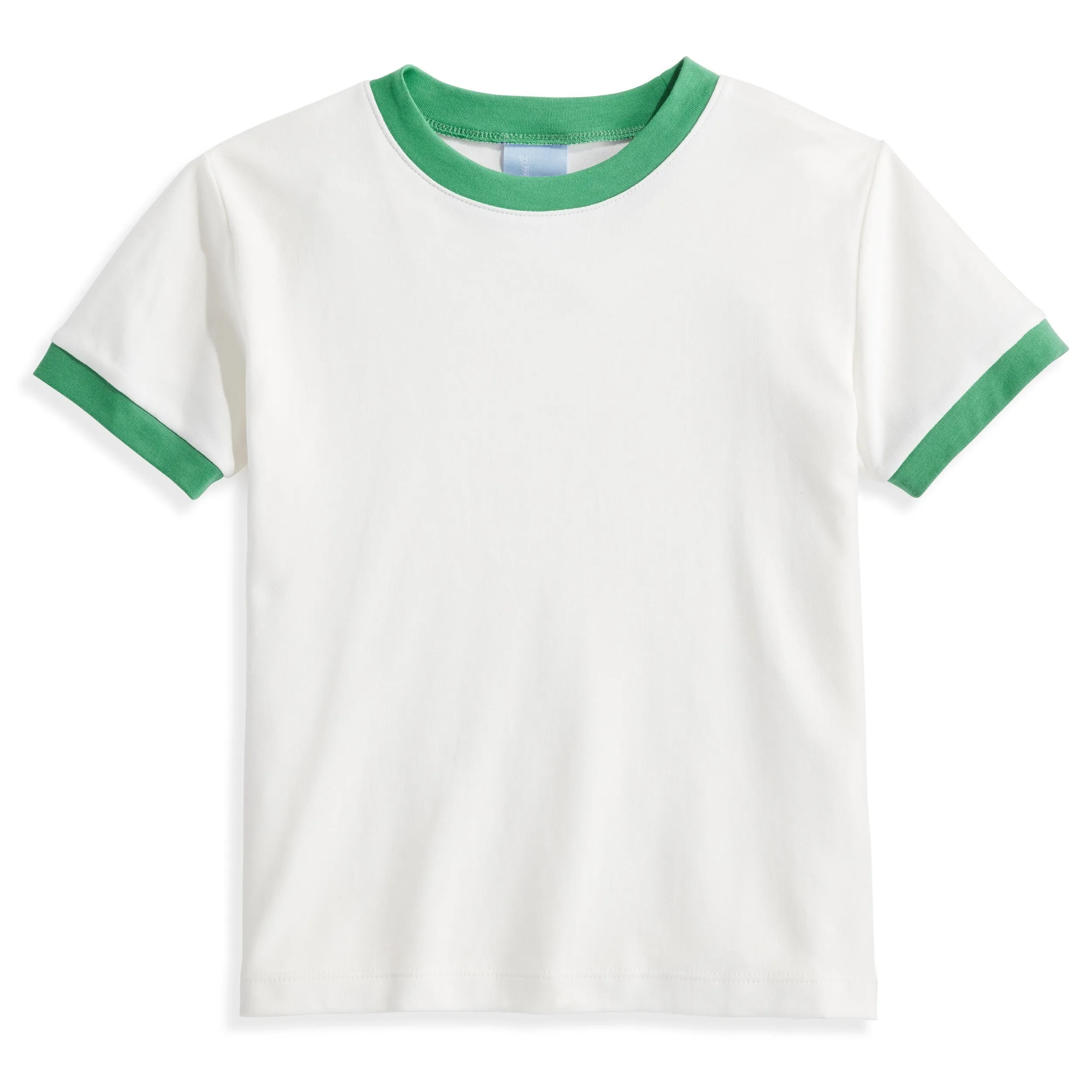 Pima Ringer Tee -- Ivory w/ Green