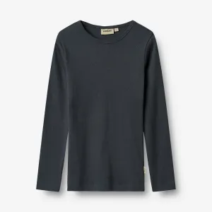 Rib T-Shirt L/S Stig - navy