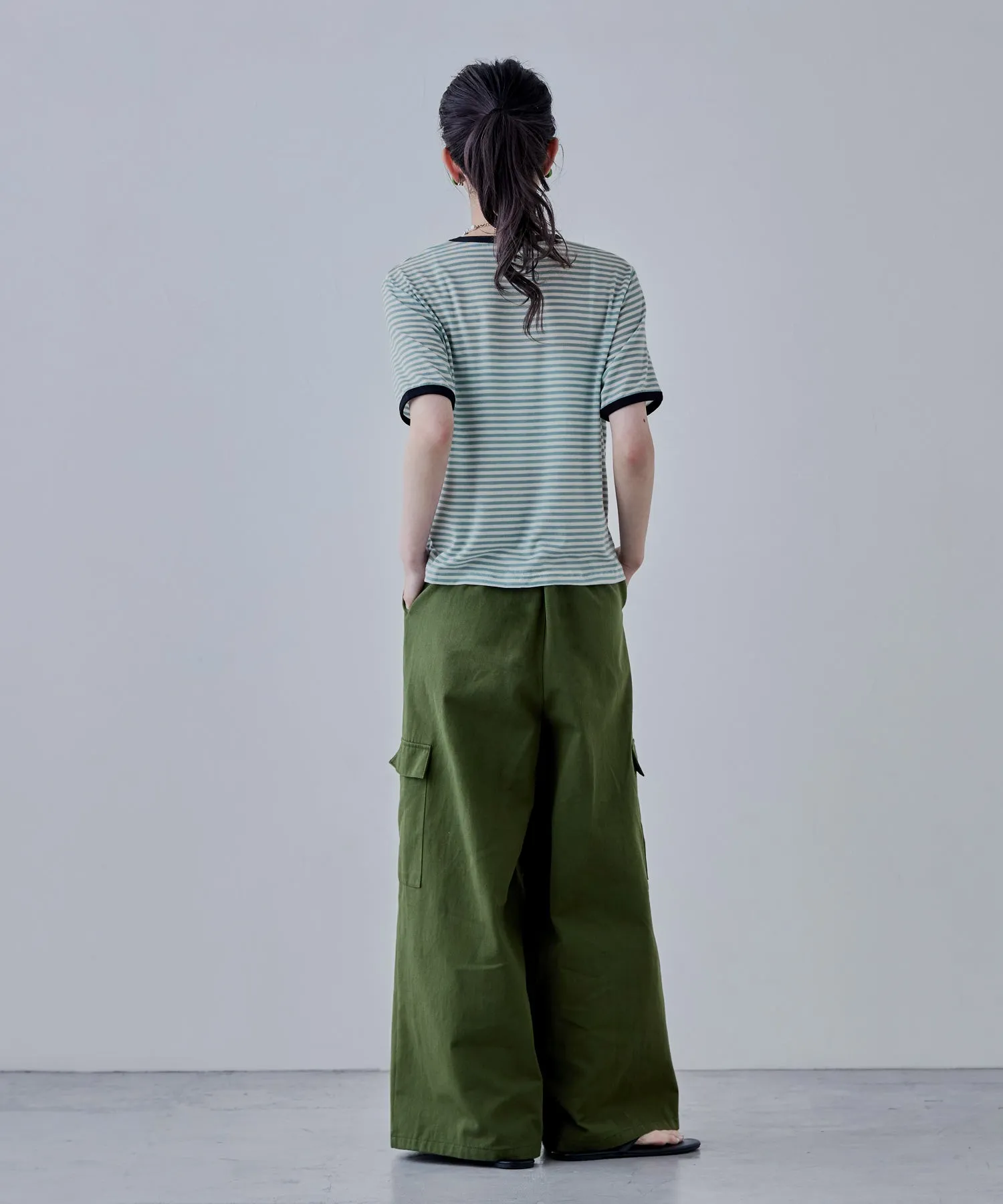 Ringer neck sheer border tee