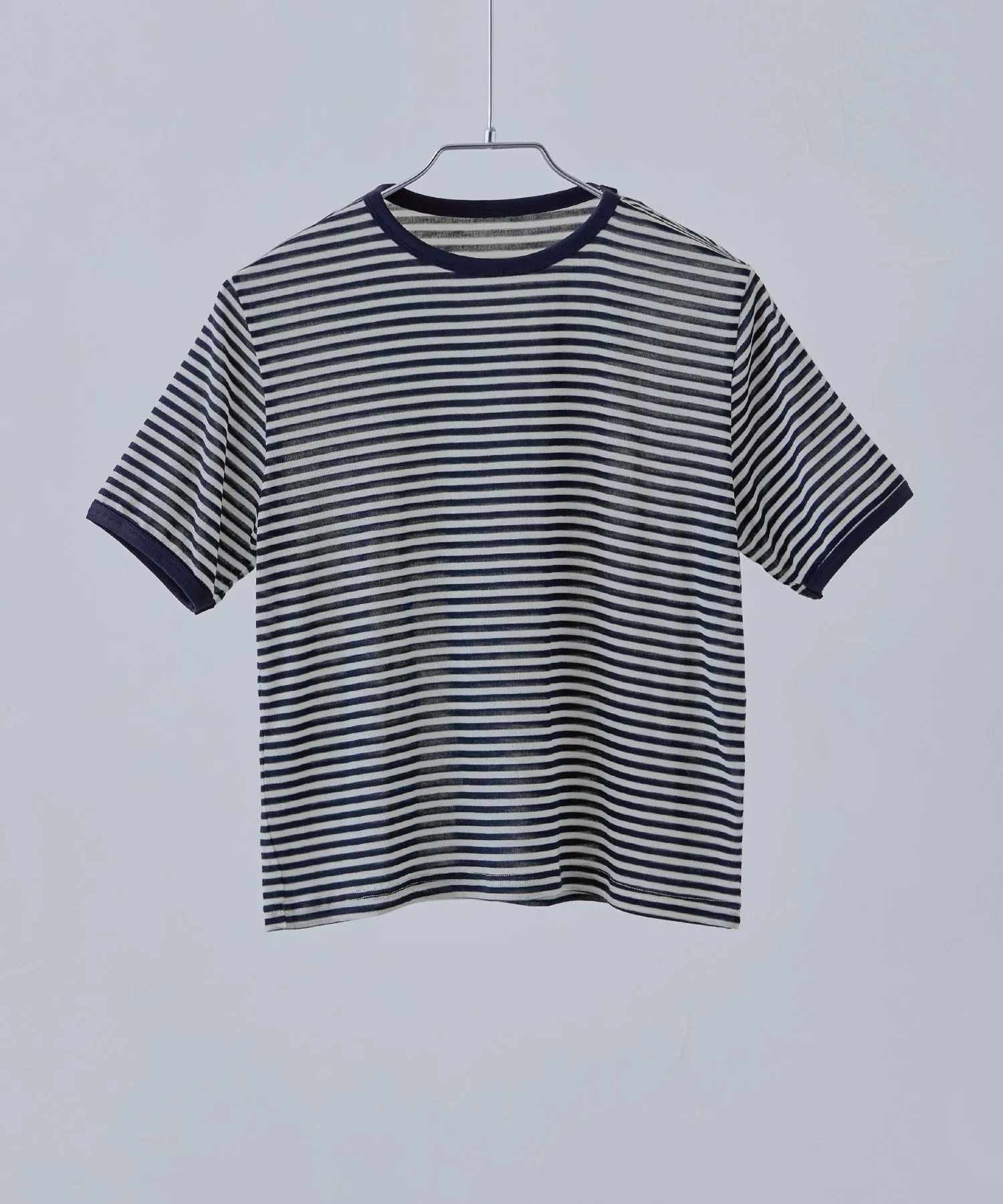 Ringer neck sheer border tee