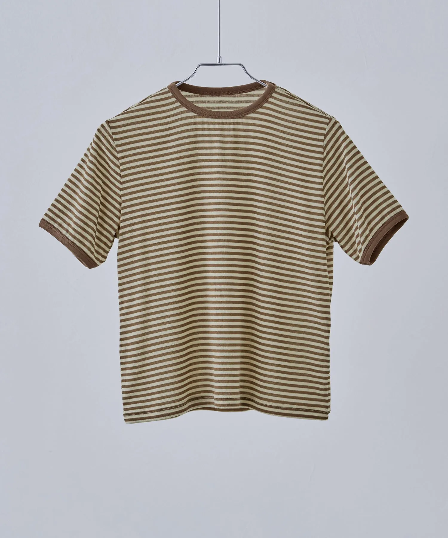 Ringer neck sheer border tee