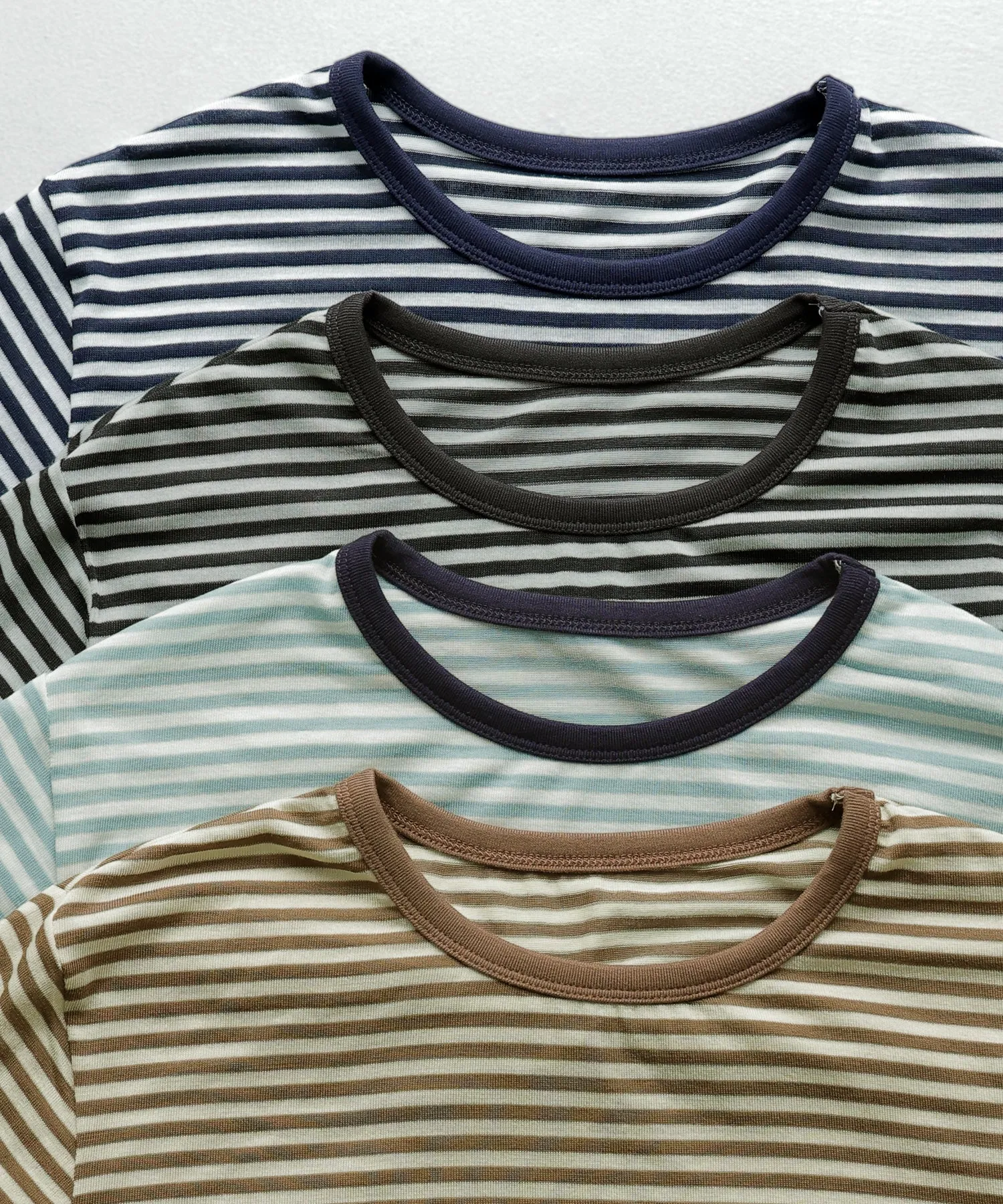 Ringer neck sheer border tee