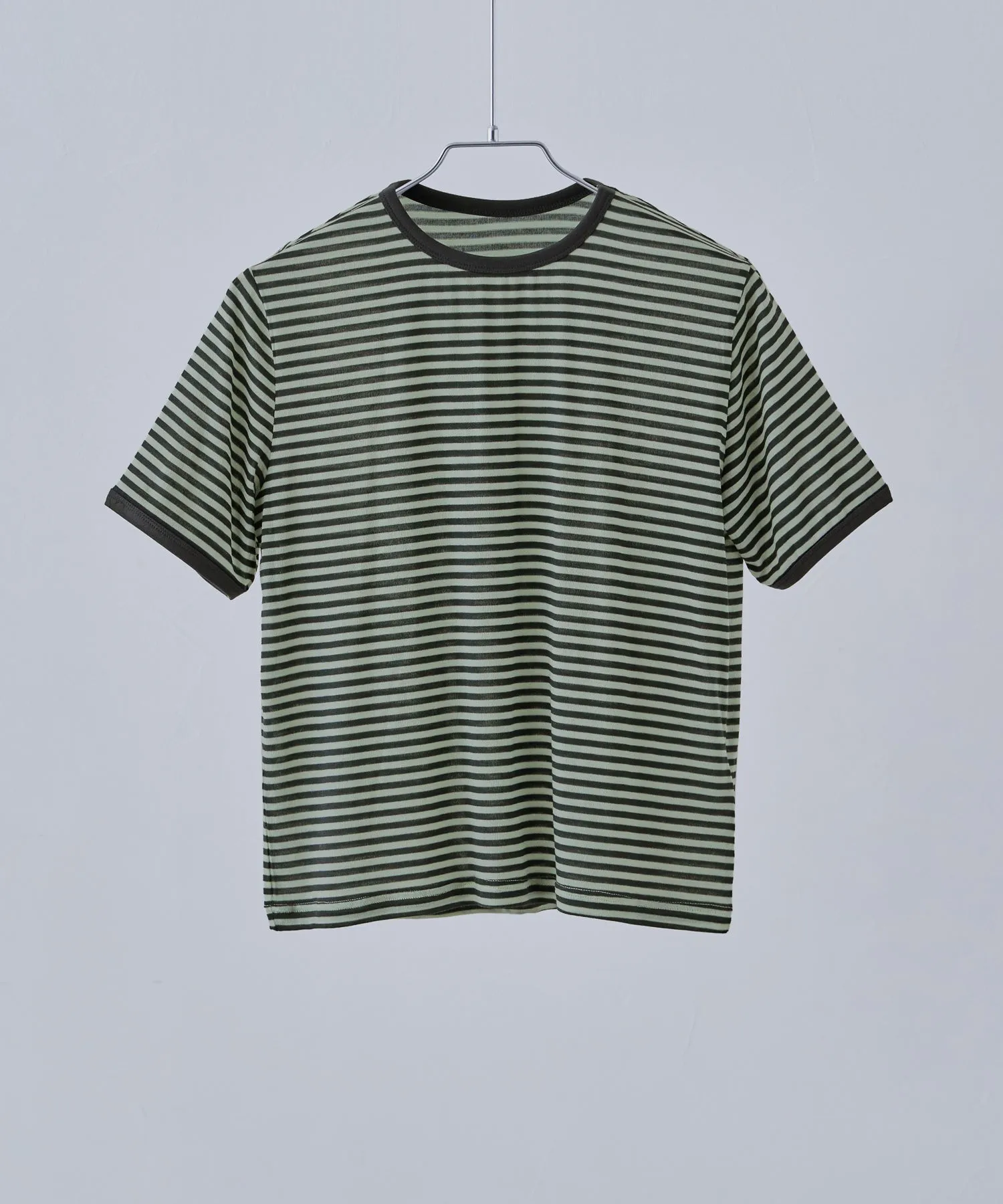 Ringer neck sheer border tee