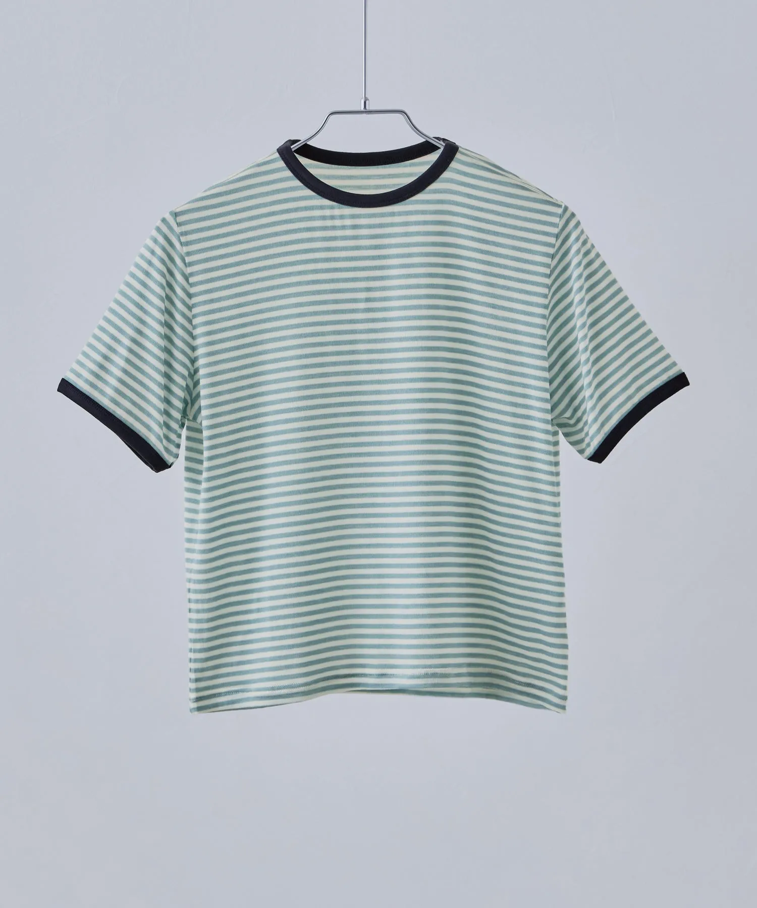 Ringer neck sheer border tee