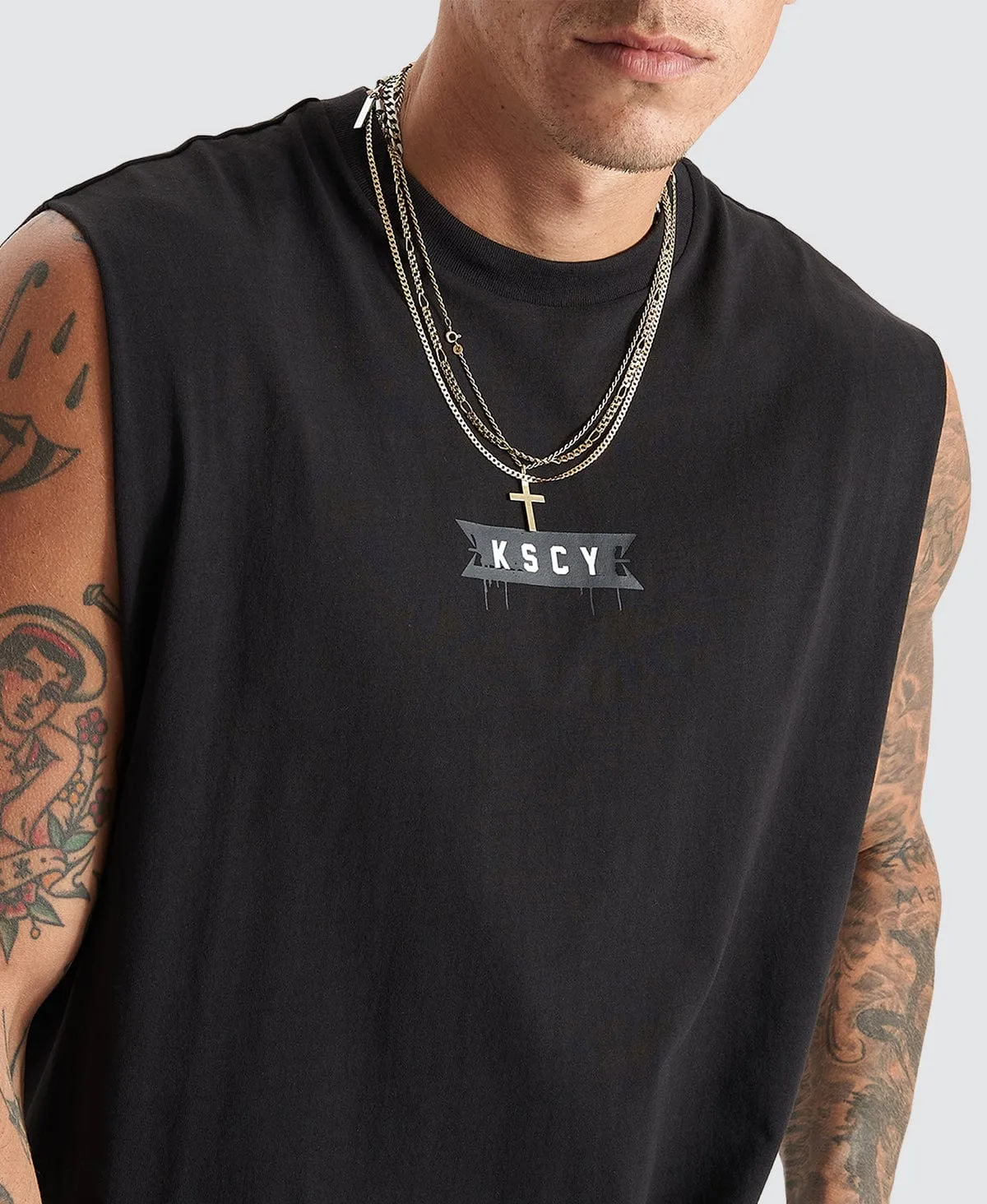 Rustic Relaxed Fit Muscle Jet Black