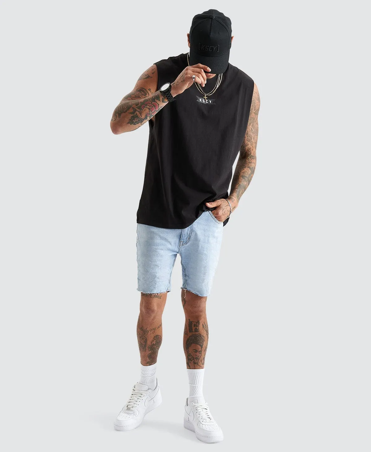 Rustic Relaxed Fit Muscle Jet Black