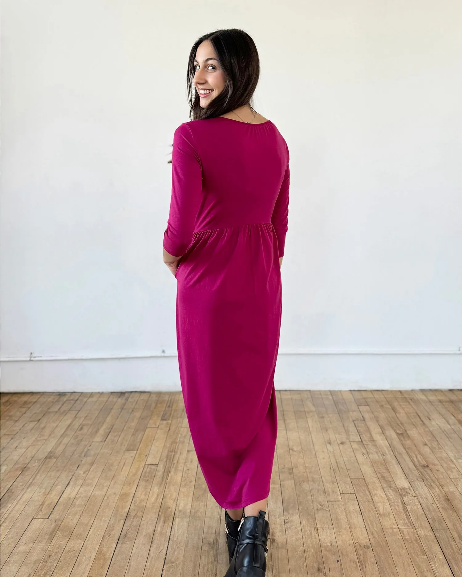 SOFIA dress in Garnet Pink