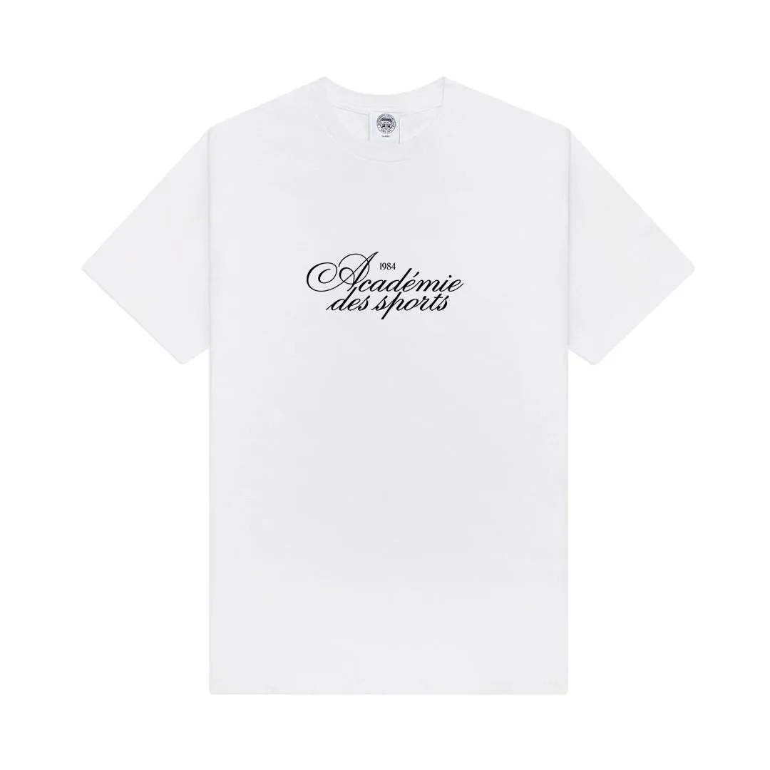 Vice 84 'Acadmie Des Sports Script' Tee - White