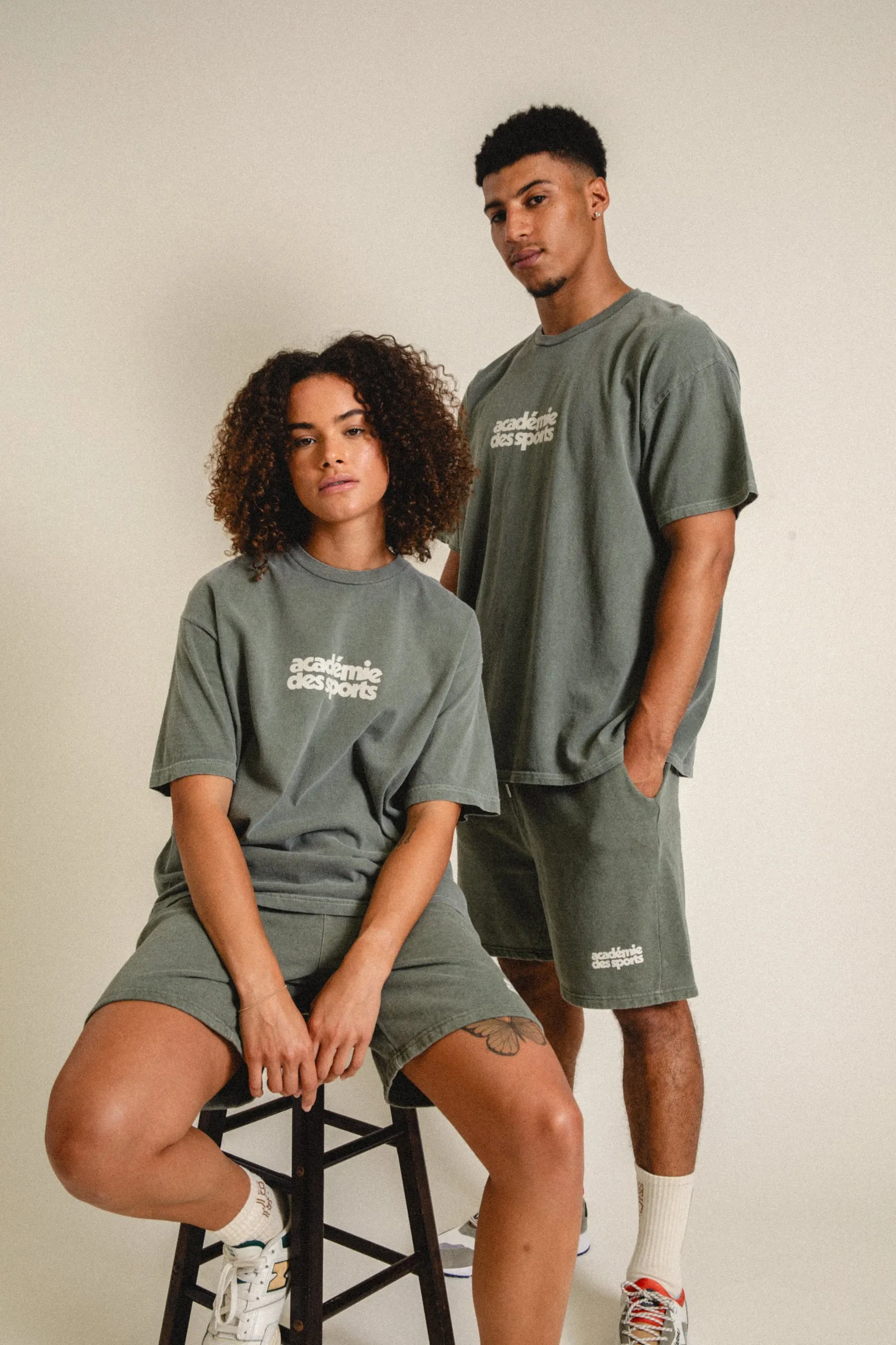 Vice 84 'Acadmie des Sports' Vintage Washed Tee - Khaki