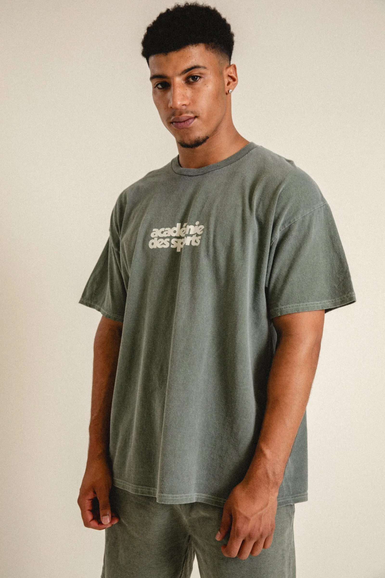 Vice 84 'Acadmie des Sports' Vintage Washed Tee - Khaki